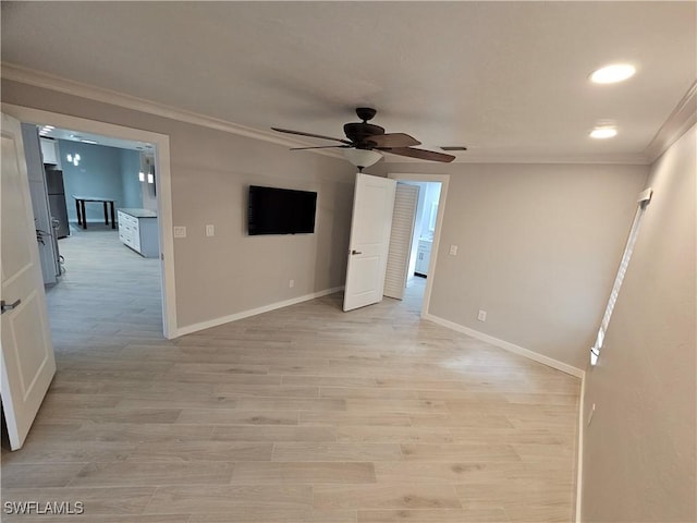 6048 Birnam Wood Ln, Fort Myers, FL 33908 - unfurnished room with ornamental molding, visible vents, light wood-style flooring, and baseboards
