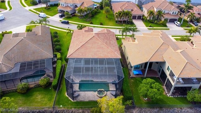 aerial view featuring a residential view