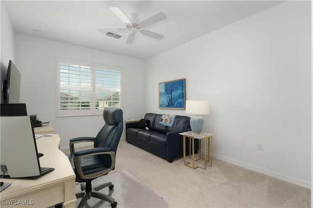 43333 Water Bird Way Unit 4821, Punta Gorda, FL 33982 - office featuring light carpet, a ceiling fan, and baseboards