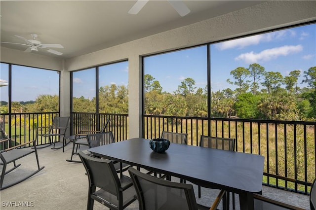 43333 Water Bird Way Unit 4821, Punta Gorda, FL 33982 - sunroom / solarium with a ceiling fan and outdoor dining space