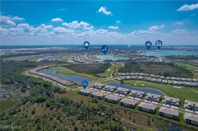 43333 Water Bird Way Unit 4821, Punta Gorda, FL 33982 - aerial perspective of suburban area with a large body of water and a local golf course