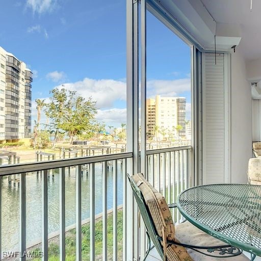 balcony with a city view