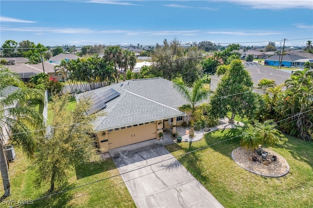 aerial view featuring a residential view