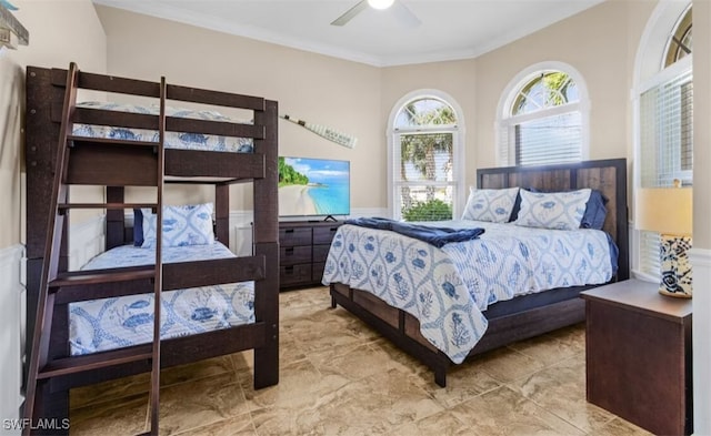 bedroom featuring crown molding