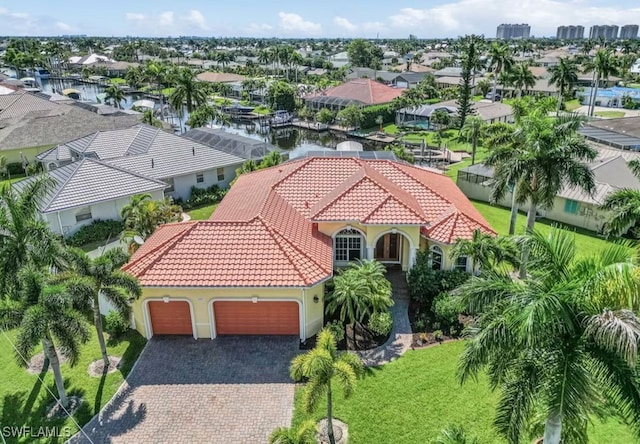 aerial view with a residential view