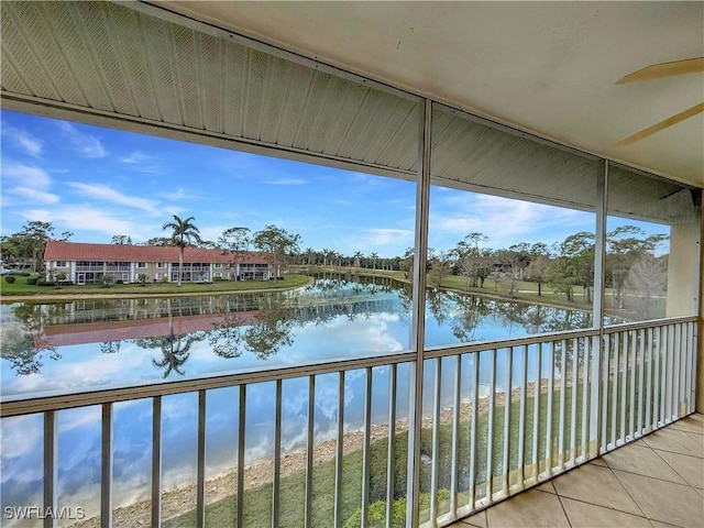 exterior space featuring a water view