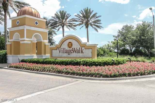 view of community sign