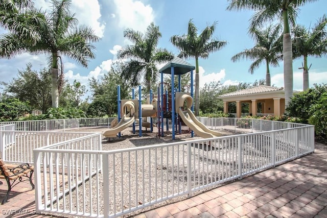 communal playground with fence