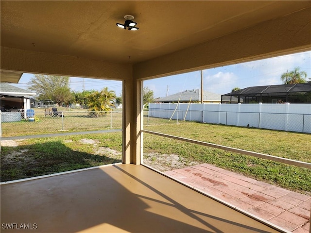 view of unfurnished sunroom