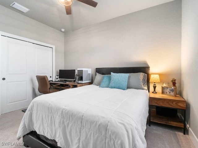 509 SW 8th Ct, Cape Coral, FL 33991 - bedroom with carpet flooring, a closet, and ceiling fan