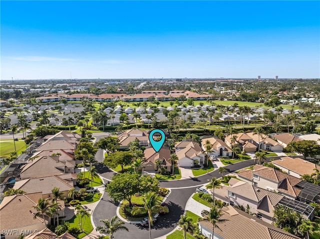 aerial view featuring a residential view