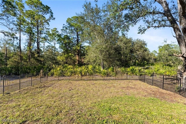 view of yard with fence