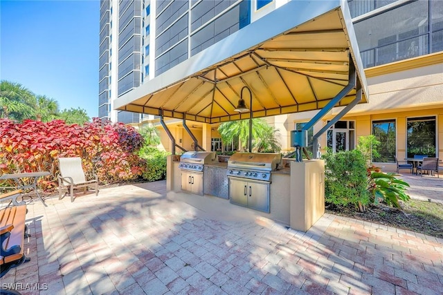 view of patio / terrace with grilling area and an outdoor kitchen