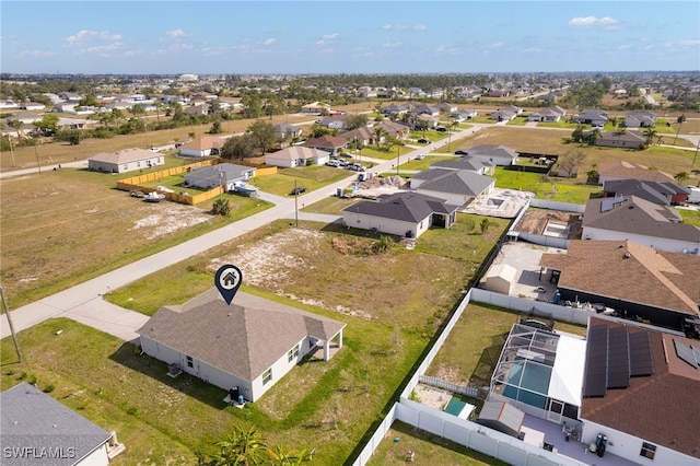 aerial view with a residential view