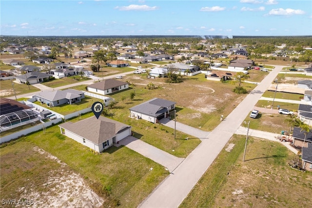 aerial view with a residential view