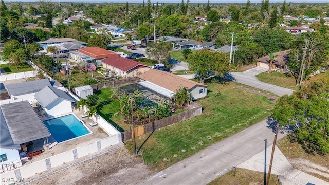 aerial view with a residential view