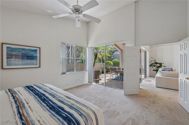 27145 Lost Lake Ln, Bonita Springs, FL 34134 - bedroom featuring baseboards, access to exterior, carpet flooring, and a sunroom