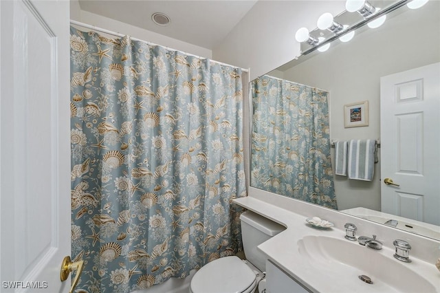 27145 Lost Lake Ln, Bonita Springs, FL 34134 - full bath with curtained shower, toilet, and vanity
