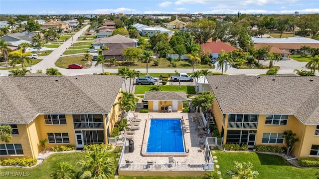 bird's eye view featuring a residential view