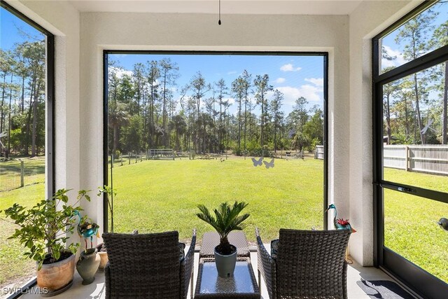 view of sunroom