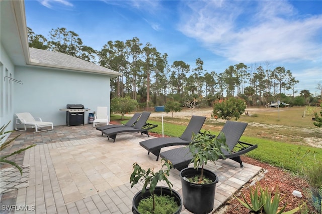 view of patio featuring area for grilling