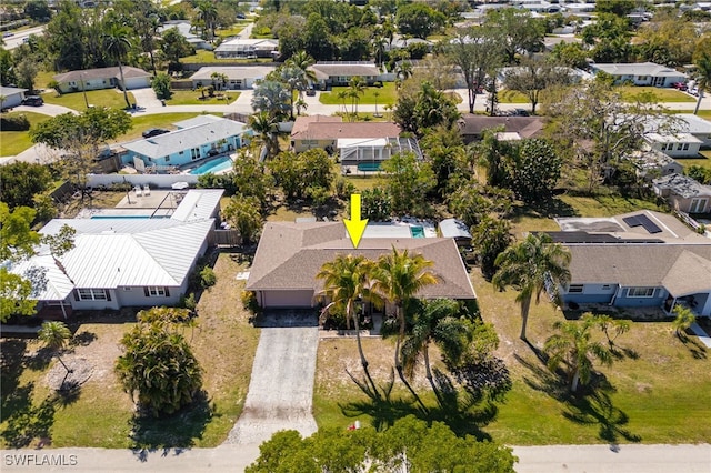 bird's eye view featuring a residential view