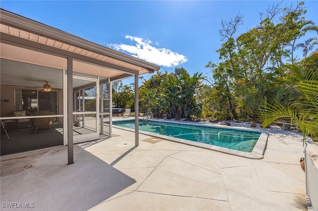 outdoor pool featuring a patio area