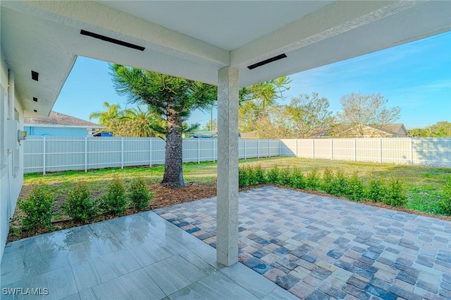 view of patio / terrace featuring a fenced backyard