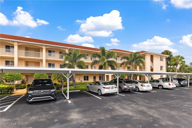 view of covered parking lot