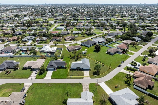 aerial view featuring a residential view