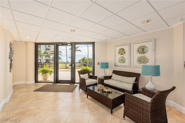 720 S Collier Blvd Unit 1007, Marco Island, FL 34145 - common area featuring a wall of windows and a drop ceiling