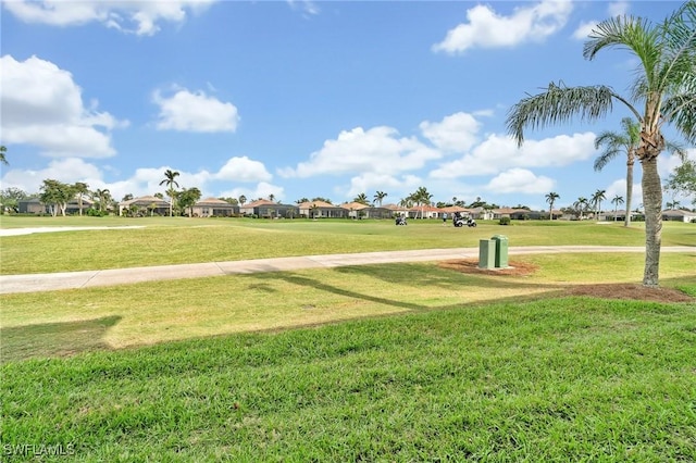 view of property's community with a yard and a residential view