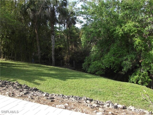 view of yard featuring a view of trees