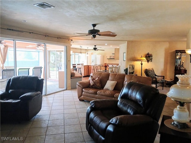 living room with visible vents