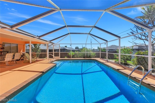 pool featuring a patio and a lanai