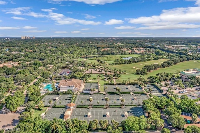 aerial view featuring view of golf course