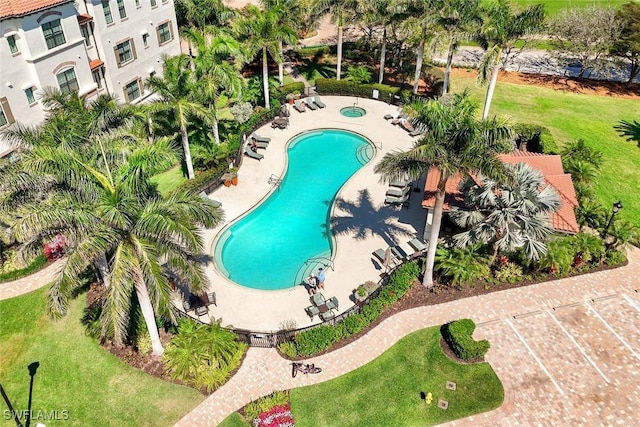 16445 Carrara Way Unit 201, Naples, FL 34110 - aerial view of a pool area