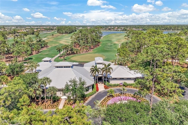 9151 Snowy Owl Way, Naples, FL 34120 - bird's eye view with a water view and golf course view