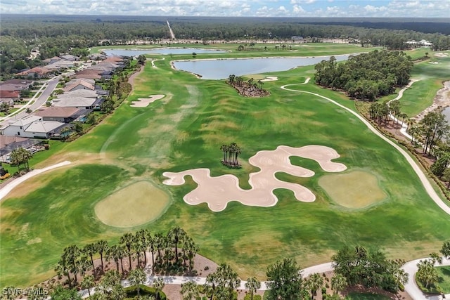 9151 Snowy Owl Way, Naples, FL 34120 - drone / aerial view with a water view, golf course view, and a residential view