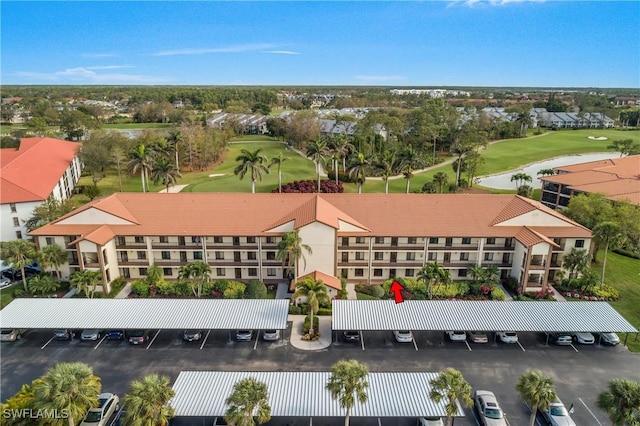 bird's eye view featuring view of golf course