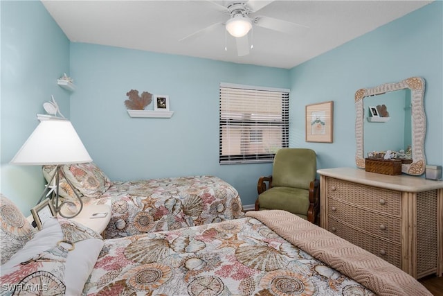 bedroom featuring a ceiling fan