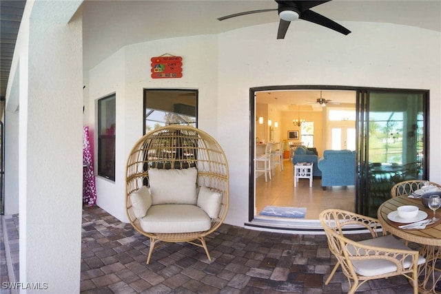 view of patio with ceiling fan