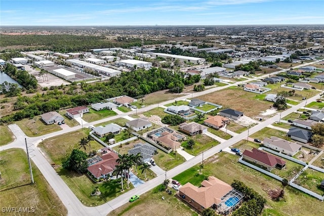 aerial view with a residential view