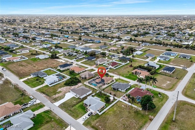 drone / aerial view with a residential view