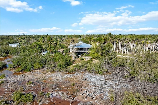 aerial view with a forest view