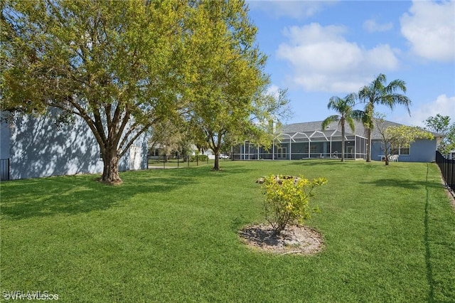 view of yard with fence