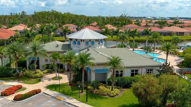 aerial view with a residential view