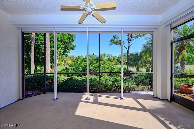 unfurnished sunroom with a wealth of natural light