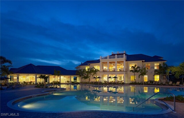 community pool with a patio