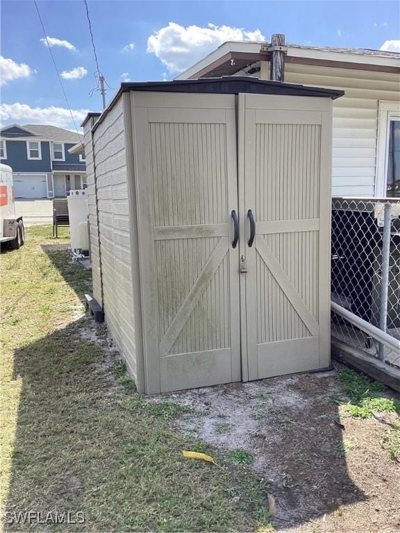 view of shed